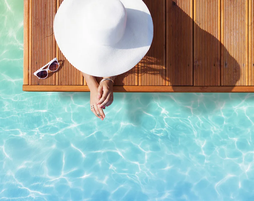 Relaxing poolside at Azizi Jaddaf Beach Oasis